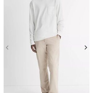 NWT VINCE Men’s Sueded Jersey Long-Sleeve Pocket T-Shirt Off-White Cotton L